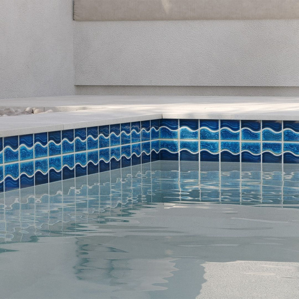 POWPLWS253PT Aquatica Smoke Blue, Mosaic - Porcelain Pool Tile