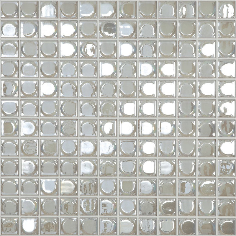 White Iridescent, 1" x 1" | AURA WHITE | Vidrepur Mosaic Glass Tile