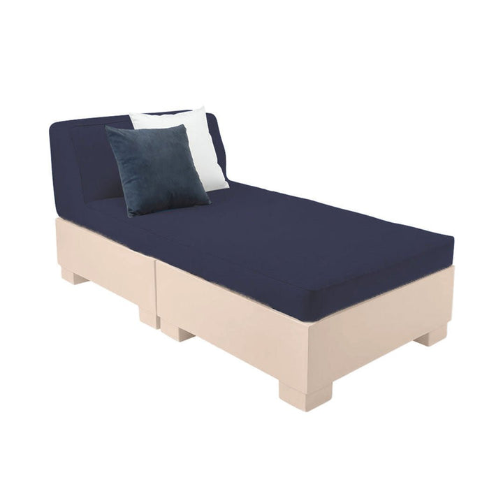 Affinity 2 Piece Sun Chair | Pool & Patio Daybed by Ledge Lounger - Cloud Resin with Navy Cushion