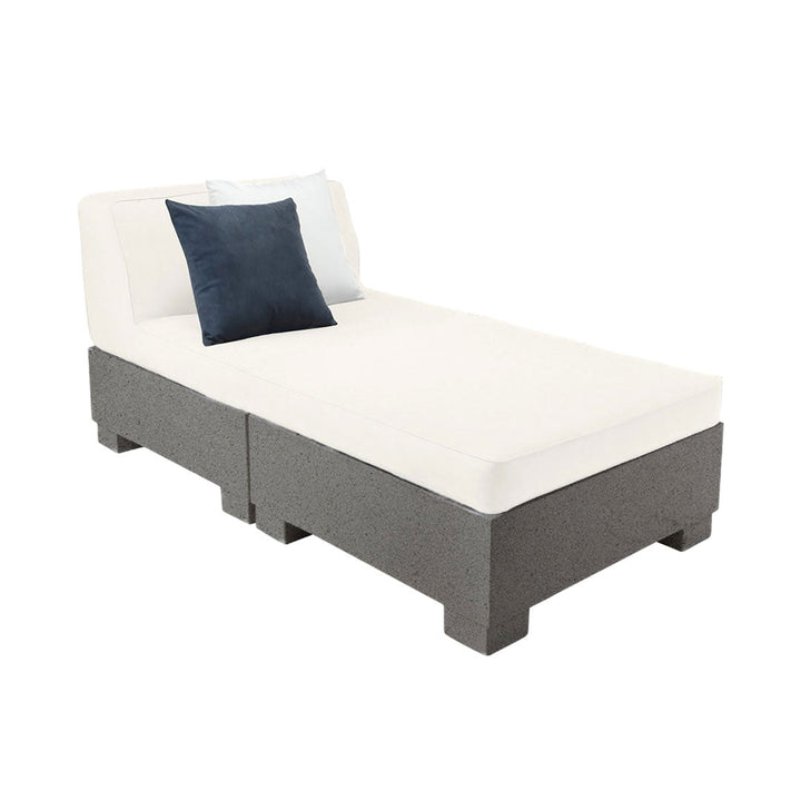 Affinity 2 Piece Sun Chair | Pool & Patio Daybed by Ledge Lounger - Gray Resin with White Cushion