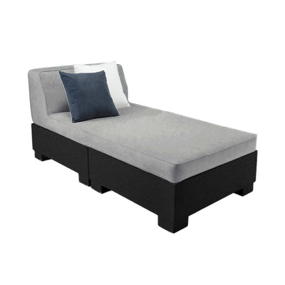 Affinity 2 Piece Sun Chair | Pool & Patio Daybed by Ledge Lounger - Black Resin with Cadet Gray Cushion