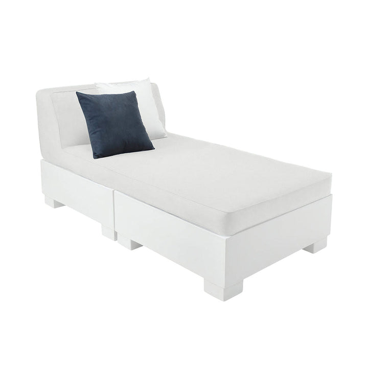 Affinity 2 Piece Sun Chair | Pool & Patio Daybed by Ledge Lounger - White Resin with Silver Cushion