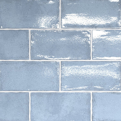 Altea Ash Blue, 3" x 6" Ceramic Tile | Zellige-Look Tile