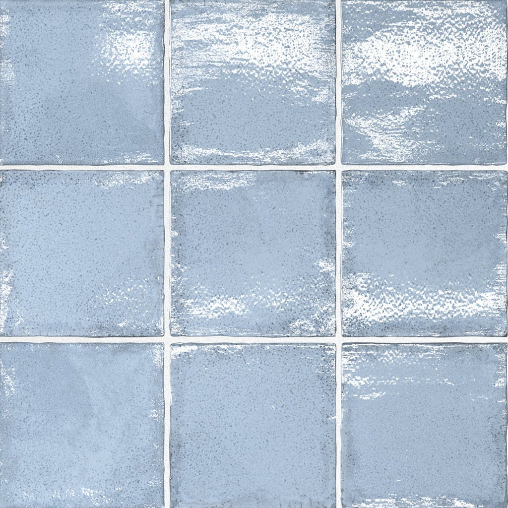 Altea Ash Blue, 4" x 4" Ceramic Tile | Zellige-Look Tile