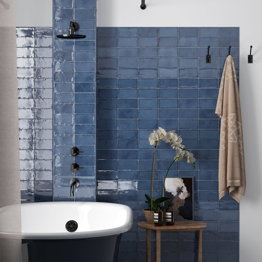 Altea Thistle Blue, 3" x 6" Ceramic Tile | Zellige-Look Tile