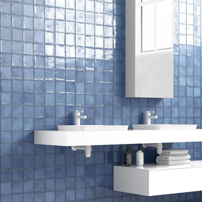 Altea Thistle Blue, 4" x 4" Ceramic Tile | Zellige-Look Tile