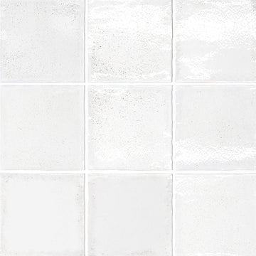 Altea White, 4" x 4" Ceramic Tile | Zellige-Look Tile