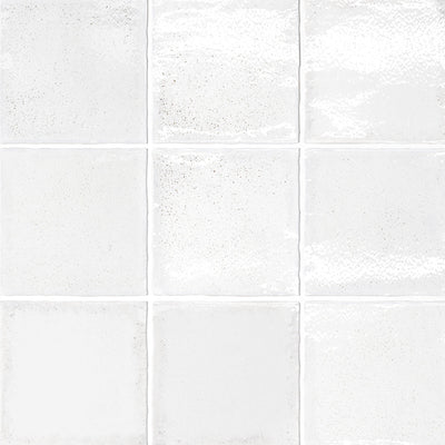 Altea White, 4" x 4" Ceramic Tile | Zellige-Look Tile