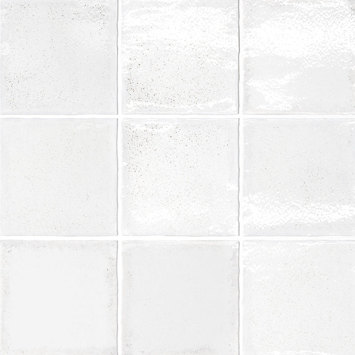 Altea White, 4" x 4" Ceramic Tile | Zellige-Look Tile