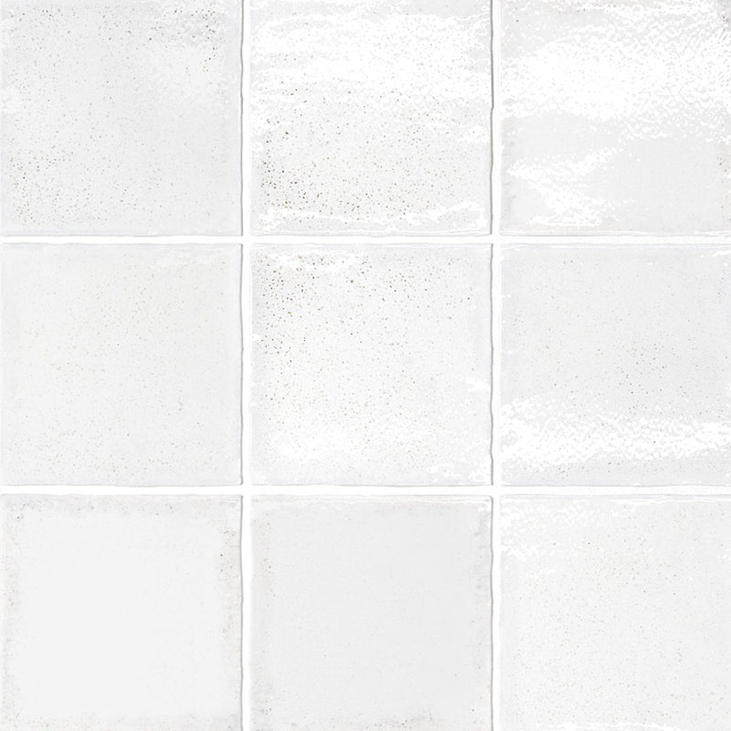 Altea White, 4" x 4" Ceramic Tile | Zellige-Look Tile