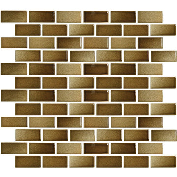 Amber, 7/8" x 1-7/8" | GLASSTEL-12 | Fujiwa Porcelain Pool Tile