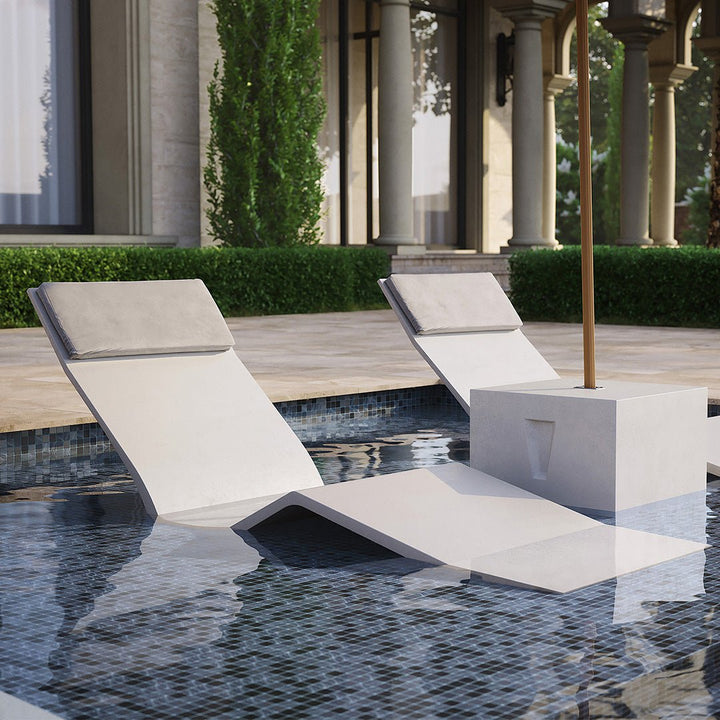 Angle Chaise Lounger | Luxury Concrete Pool & Patio Lounge Chair