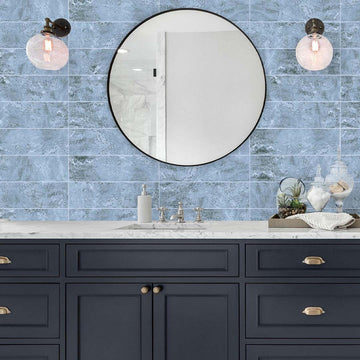 Aqua, 6" x 20" Pool Tile | ESTWAVEAQUA620 | Aquatica Porcelain Pool Tile