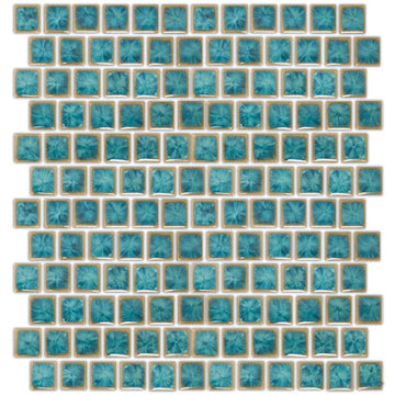 Aqua Marine, 1" x 1" | TNT-033 | Fujiwa Porcelain Pool Tile