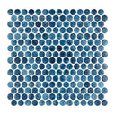 Arrecife Blue, Penny Round Mosaic - Glass Tile