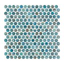Arrecife Green, Penny Round Mosaic - Glass Tile