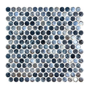 Arrecife Grey, Penny Round Mosaic - Glass Tile