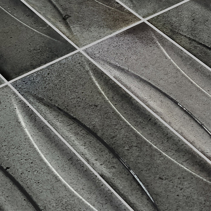Ash Black Relief, 3" x 12" Porcelain Tile | Artistry in Mosaics