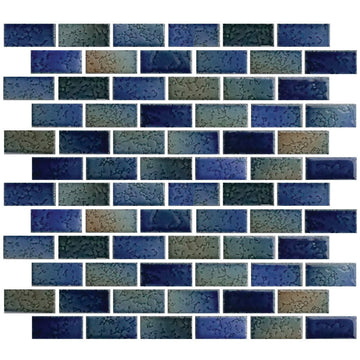 Autumn, 7/8" x 1-7/8" | GLASSTEL-32 | Fujiwa Porcelain Pool Tile