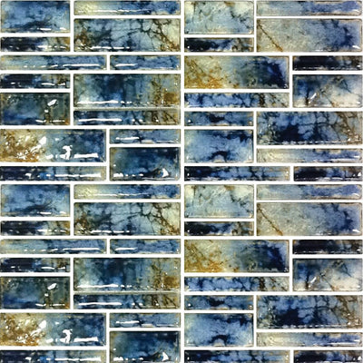 Autumn Blue, Random Block | PILOS-402 | Fujiwa Porcelain Pool Tile