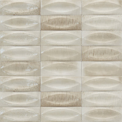 Beige Glossy, 4" x 4" Eye Deco | EMCGLEEBEIGEYE | Porcelain Pool Tile