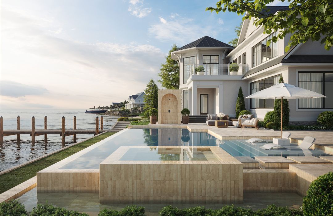 beige pool tile