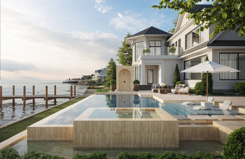 beige pool tile