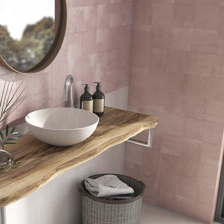 Berlin Flamingo Glossy, 5.8" x 5.8" | Porcelain Tile by Dune