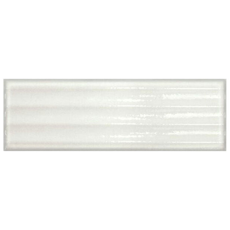 Bianco Fluted Glossy, 4" x 12" Porcelain Tile | Floor & Wall Tile