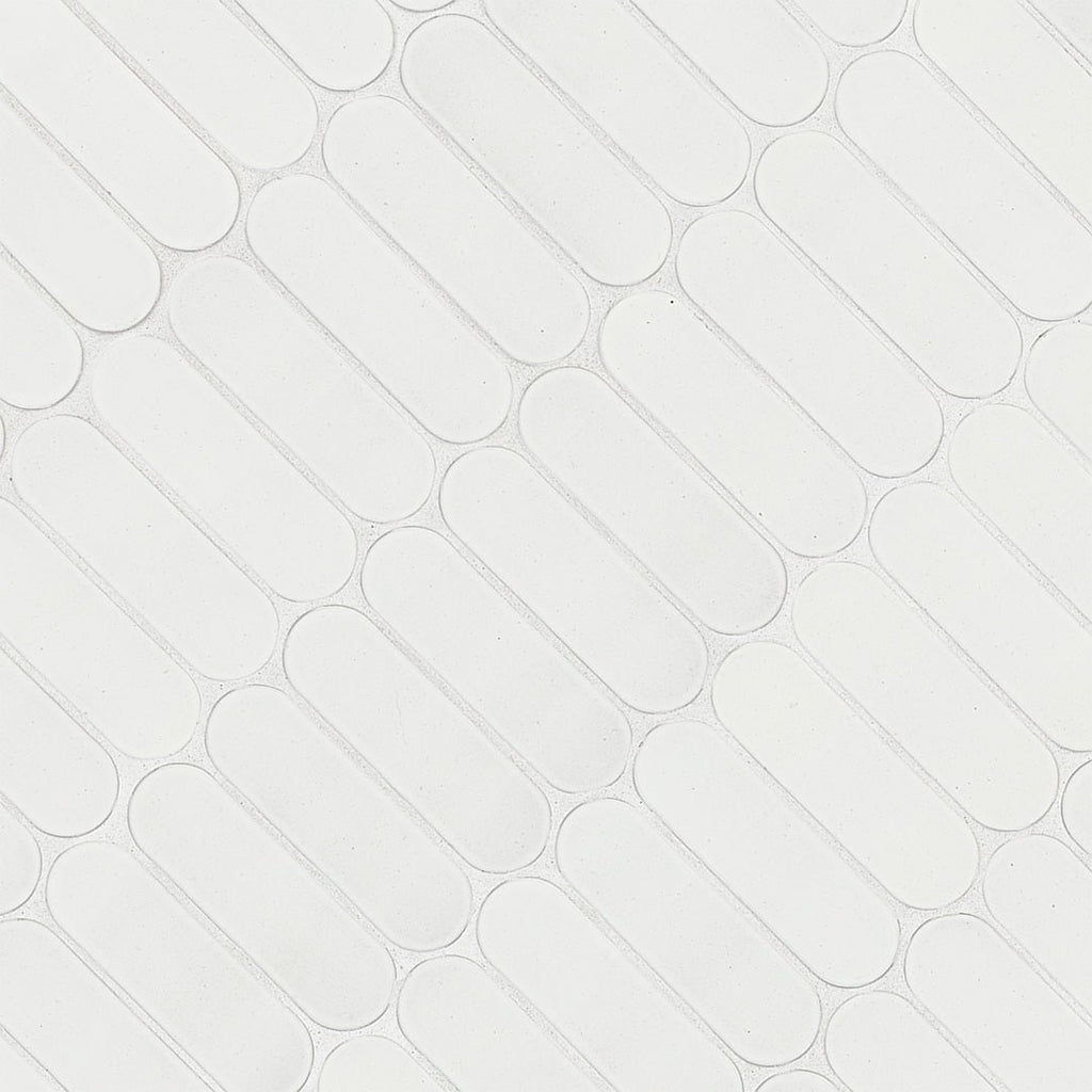 Bianco Glossy Ellipse Glass Tile | Bathroom & Kitchen Backsplash Tile