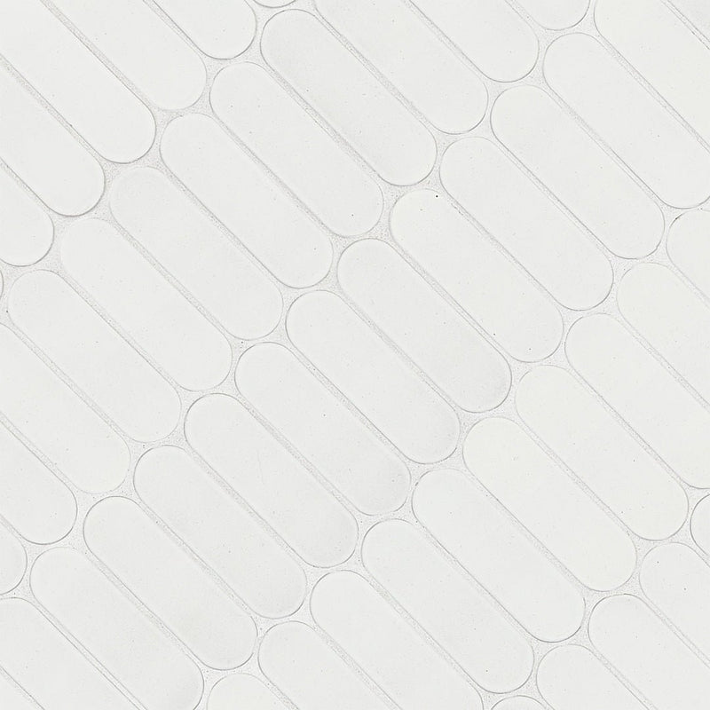Bianco Glossy Ellipse Glass Tile | Bathroom & Kitchen Backsplash Tile