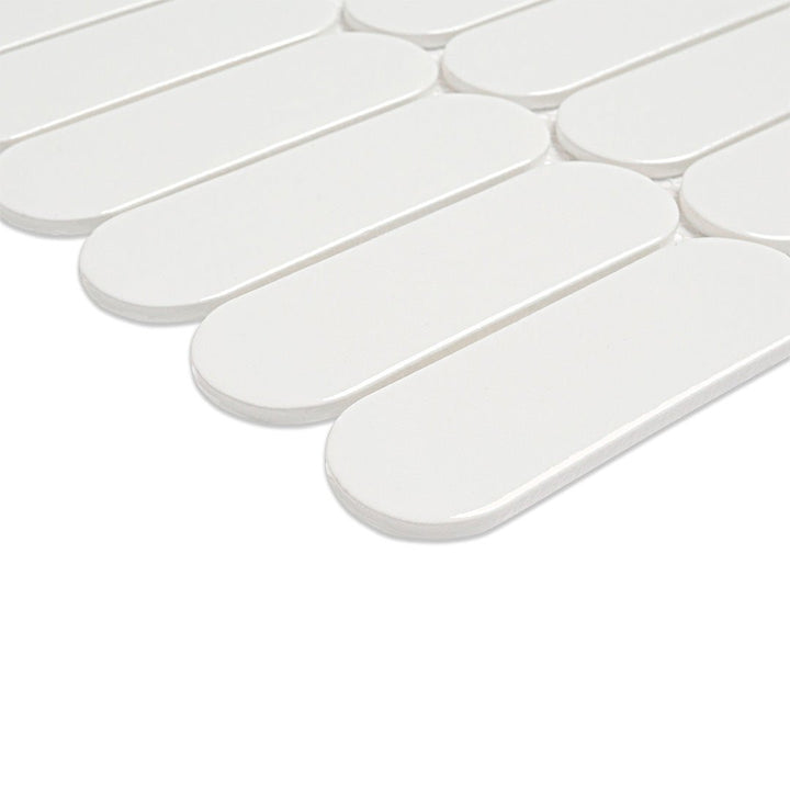 Bianco Glossy Ellipse Glass Tile | Bathroom & Kitchen Backsplash Tile