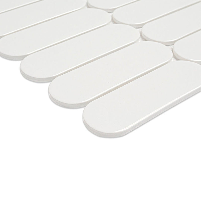 Bianco Glossy Ellipse Glass Tile | Bathroom & Kitchen Backsplash Tile