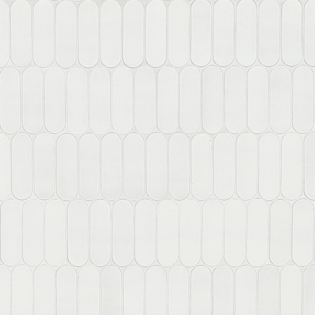 Bianco Glossy Ellipse Glass Tile | Bathroom & Kitchen Backsplash Tile