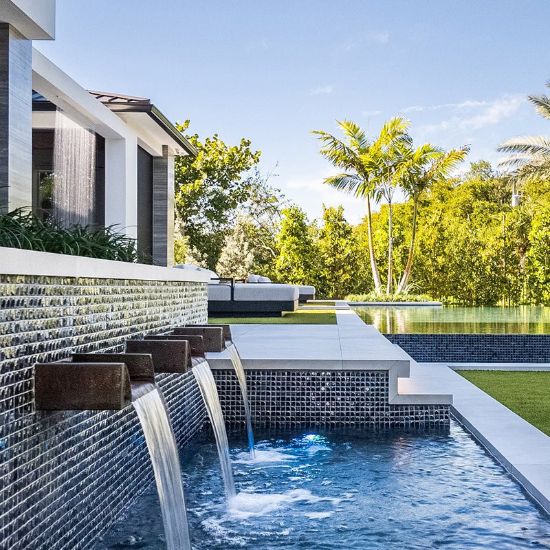 Black Iridescent, 1" x 1" | AURA BLACK | Vidrepur Mosaic Glass Tile