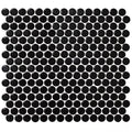 Black Matte, Penny Round Mosaic - Porcelain Tile