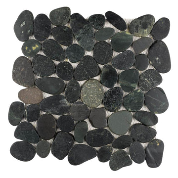 Black, Pebble Tile | Shaved Pebbles Series | Natural Stone Mosaics