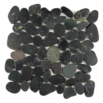 Black, Pebble Tile | Shaved Pebbles Series | Natural Stone Mosaics