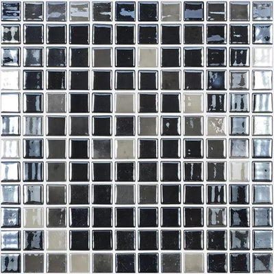 Black Velvet, 1" x 1" | 093407M | Vidrepur Mosaic Glass Tile