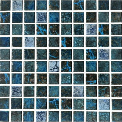 Blue Blend, 1-1/8" x 1-1/8" | SAGA-112 | Fujiwa Porcelain Pool Tile