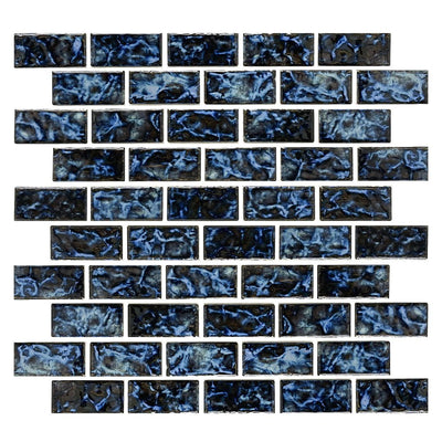 Blue Blend, 1-1/8" x 2-1/4" | LICATA-71 | Fujiwa Porcelain Pool Tile