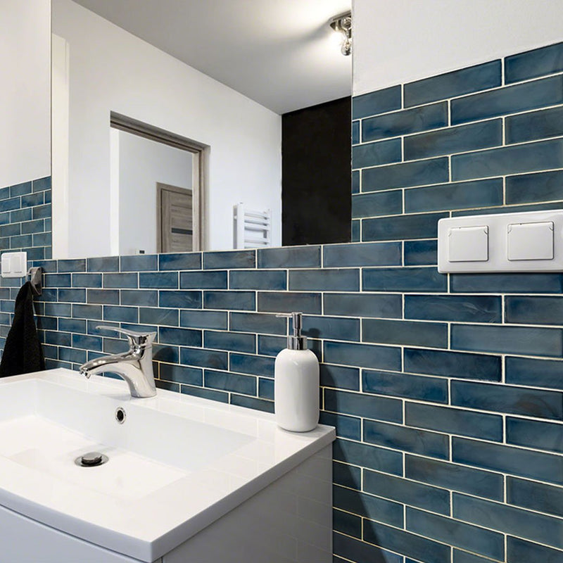Blue Shimmer, 2" x 6" Glass Tile | Subway Kitchen and Bath Tile by MSI