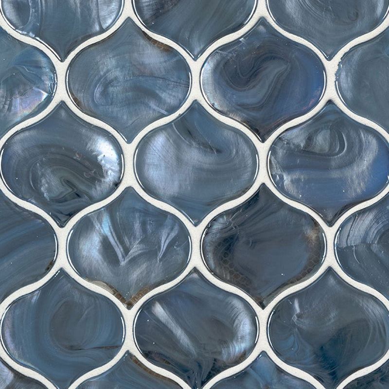 Blue Shimmer, Arabesque Glass Tile | Kitchen & Bathroom Tile by MSI