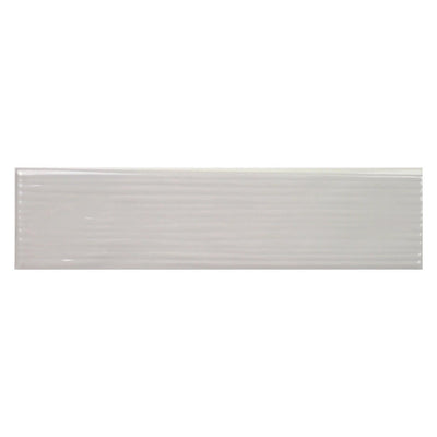 Buteo Gray Glossy Drift Deco, 3" x 12" Ceramic Tile | Backsplash Tile