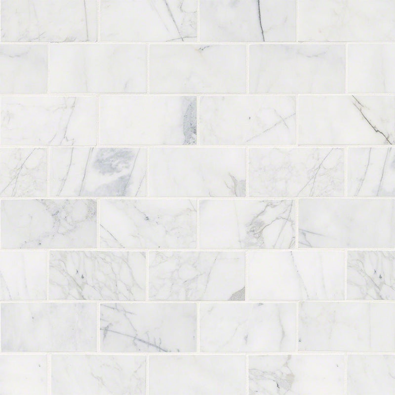Calacatta Cressa White Subway, 3" x 6" | Subway Tile for Interiors