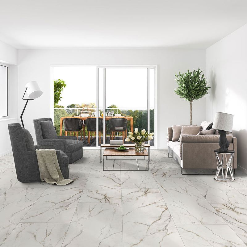 Calacatta Lucca Matte, 24" x 48" | Porcelain Floor & Wall Tile by MSI