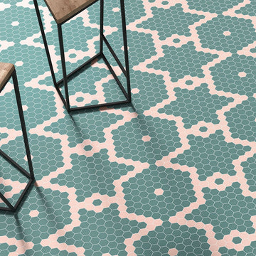 Candy Pale Rose, Hexagon Mosaic Tile | Glass Pool Tile by Vidrepur