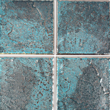 Caribbean Blue, 6" x 6" Porcelain Tile | PATINA-7 | Fujiwa Pool Tile