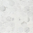 Carrara White, 2" Hexagon Mosaic - Stone Tile