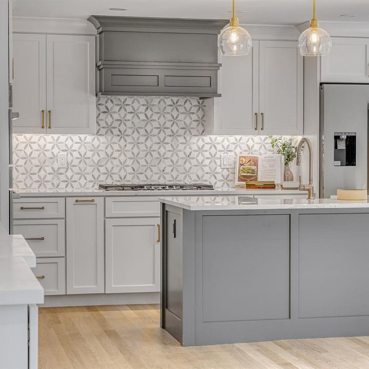 Carrara White La Fleur - Stone Tile